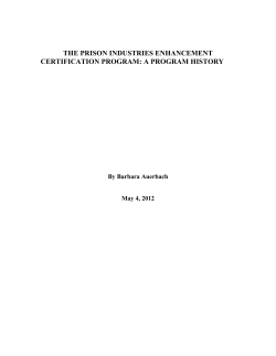 PIECP Program History - National Correctional Industries Association