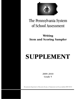 5th Grade Writing Item and Scoring Sampler