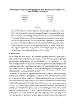 Predicting human similarity judgments with distributional models