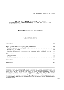 Social transfers: spending patterns, institutional