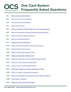 One Card System Frequently Asked Questions
