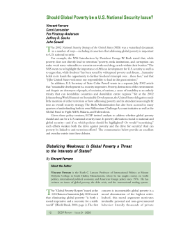 Should Global Poverty be a US National Security