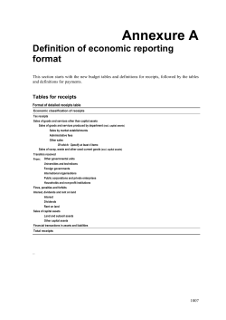 Annexure A Definition of economic reporting format