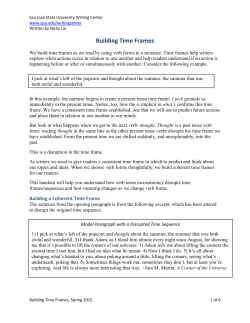 Building Time Frames - San Jose State University
