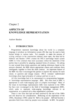 Chapter 2 ASPECTS OF KNOWLEDGE REPRESENTATION