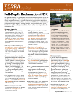 Full-Depth Reclamation (FDR)