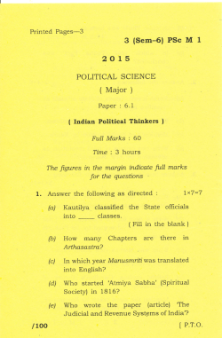Paper-6.1 : Indian Political Thinkers