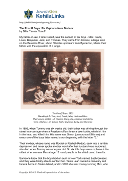 The Rosoff Boys - JewishGen KehilaLinks