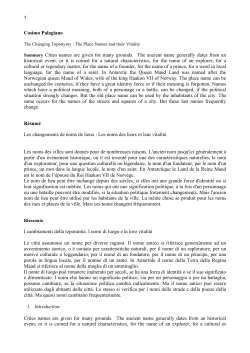 Cosimo Palagiano Summary Cities names are given for many