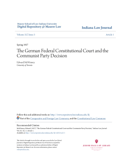 The German Federal Constitutional Court and the Communist Party