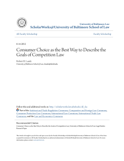 Consumer Choice as the Best Way to Describe the