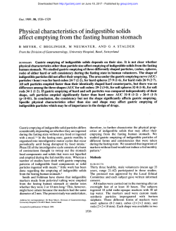 Physical characteristics of indigestible solids