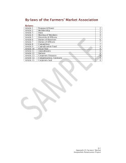 By-laws of the Farmers` Market Association