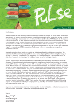 Pulse November 2016 - WNS Cares Foundation