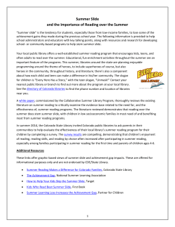 Summer Slide and the Importance of Reading over the Summer