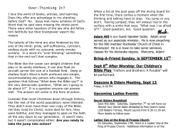 Over-Thinking It? - Collingswood Church of Christ