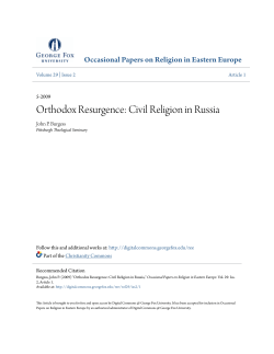 Orthodox Resurgence: Civil Religion in Russia