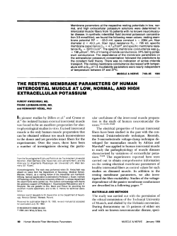 The resting membrane parameters of human intercostal