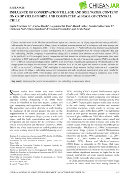 INFLUENCE OF CONSERVATION TILLAGE AND SOIL WATER