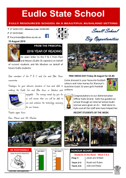 19 August Newsletter