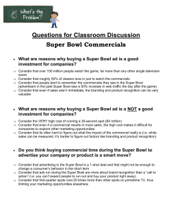 Questions for Classroom Discussion Super Bowl Commercials