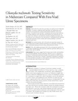 Chlamydia trachomatis Testing Sensitivity in