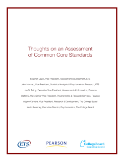 Thoughts on an Assessment of Common Core Standards