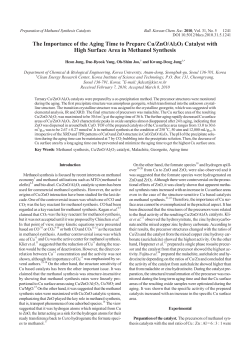 The Importance of the Aging Time to Prepare Cu/ZnO/Al2O3