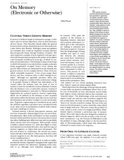 On Memory (Electronic or Otherwise)
