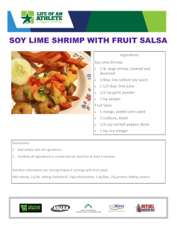 SOY LIME SHRIMP WITH FRUIT SALSA