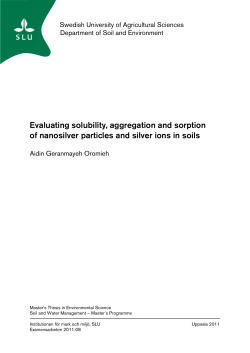 Evaluating solubility, aggregation and sorption of nanosilver