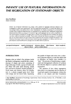 infants` use of featural information in the segregation of stationary