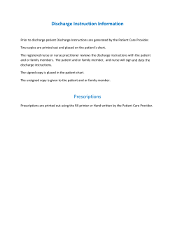 Discharge Instruction Information Prescriptions