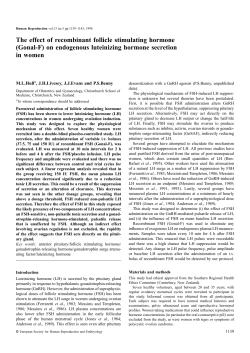 The effect of recombinant follicle stimulating hormone