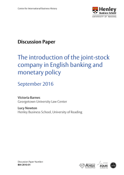 The introduction of the joint-stock company in English banking and