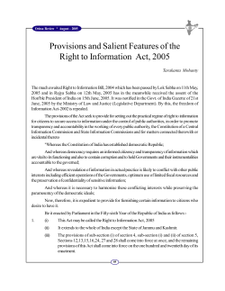 Provisions and Salient Features of the Right to