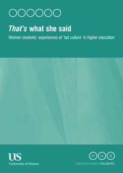 That`s what she said: Women students` experiences of `lad culture`