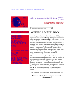 avoiding a painful back! - Elbert County Comprehensive High School