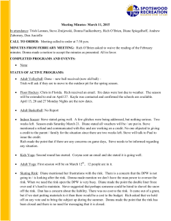 March - Spotswood Borough