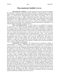 Macromolecule Stability Curves