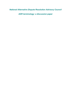 ADR Terminology A Discussion Paper - Attorney