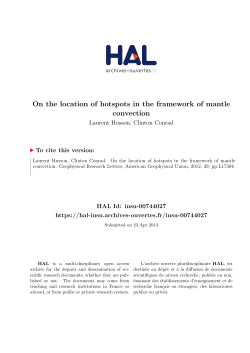 On the location of hotspots in the framework of mantle convection