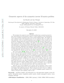 Geometric aspects of the symmetric inverse M