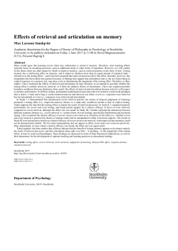 Effects of retrieval and articulation on memory