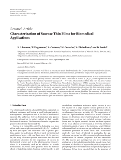 Characterization of Sucrose Thin Films for Biomedical Applications