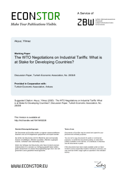 The WTO Negotiations on Industrial Tariffs