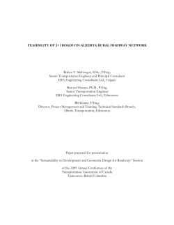 Feasibility of 2+1 Roads on Alberta Rural Highway Network