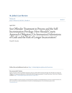 Sex Offender Treatment in Prisons and the Self