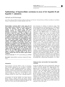 Epidemiology of hepatocellular carcinoma in areas of low