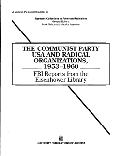 Communist Party USA and Radical Organizations, 1953